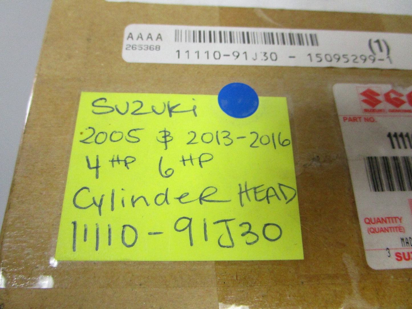 *NEW OEM* 0720 Suzuki 4hp 6hp 2005 2013-2016 Cylinder Head 11110-91J30