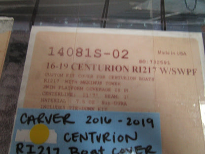 *NEW* 0720 Carver 2016- 2019 Centurion RI217 Boat Cover 14081S-02 14081CR