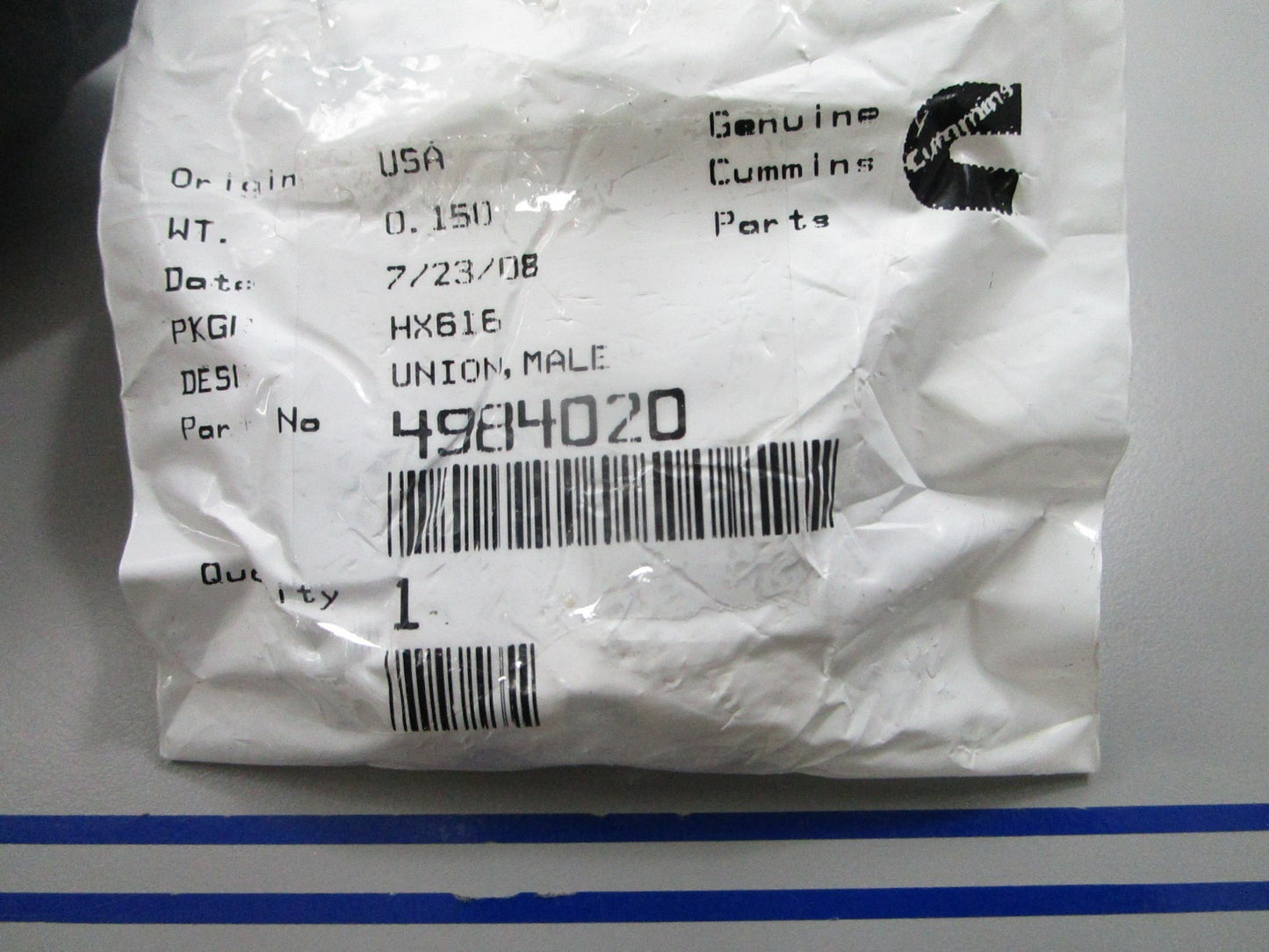 *NEW OEM* 0810 Cummins Male Union 4984020