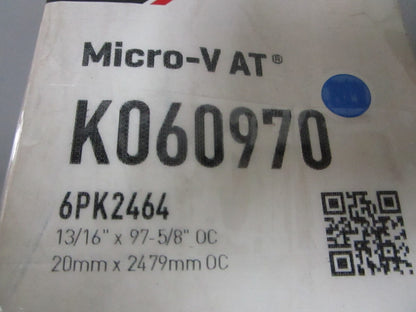 NEW K060970 Gates Micro-V 13/16" x 97 ⅝" Serpentine Belt 0720