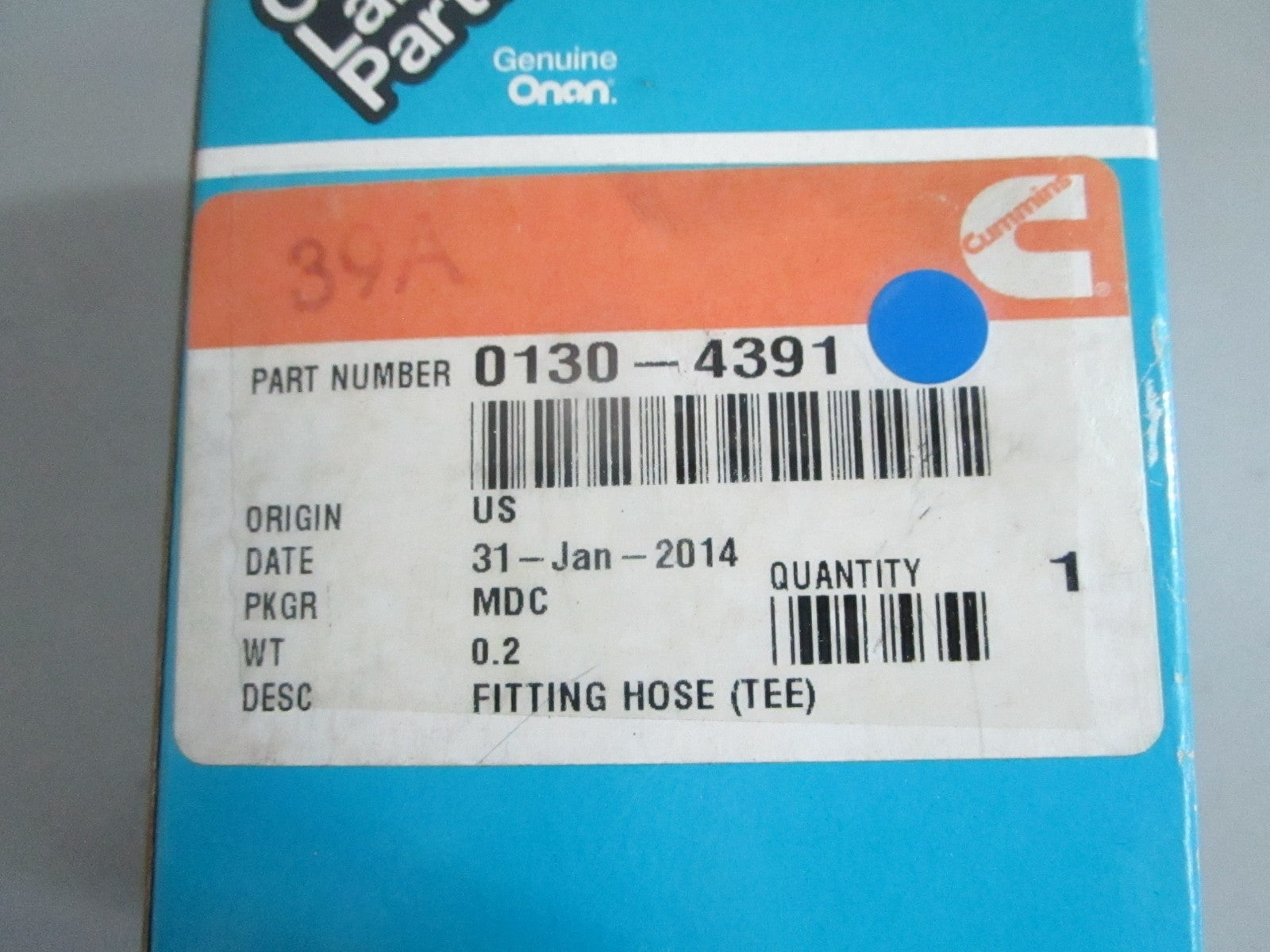 *NEW OEM* 0820 Cummins Fitting Hose Tee 0130-4391