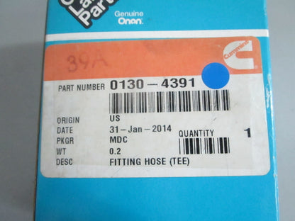 *NEW OEM* 0820 Cummins Fitting Hose Tee 0130-4391