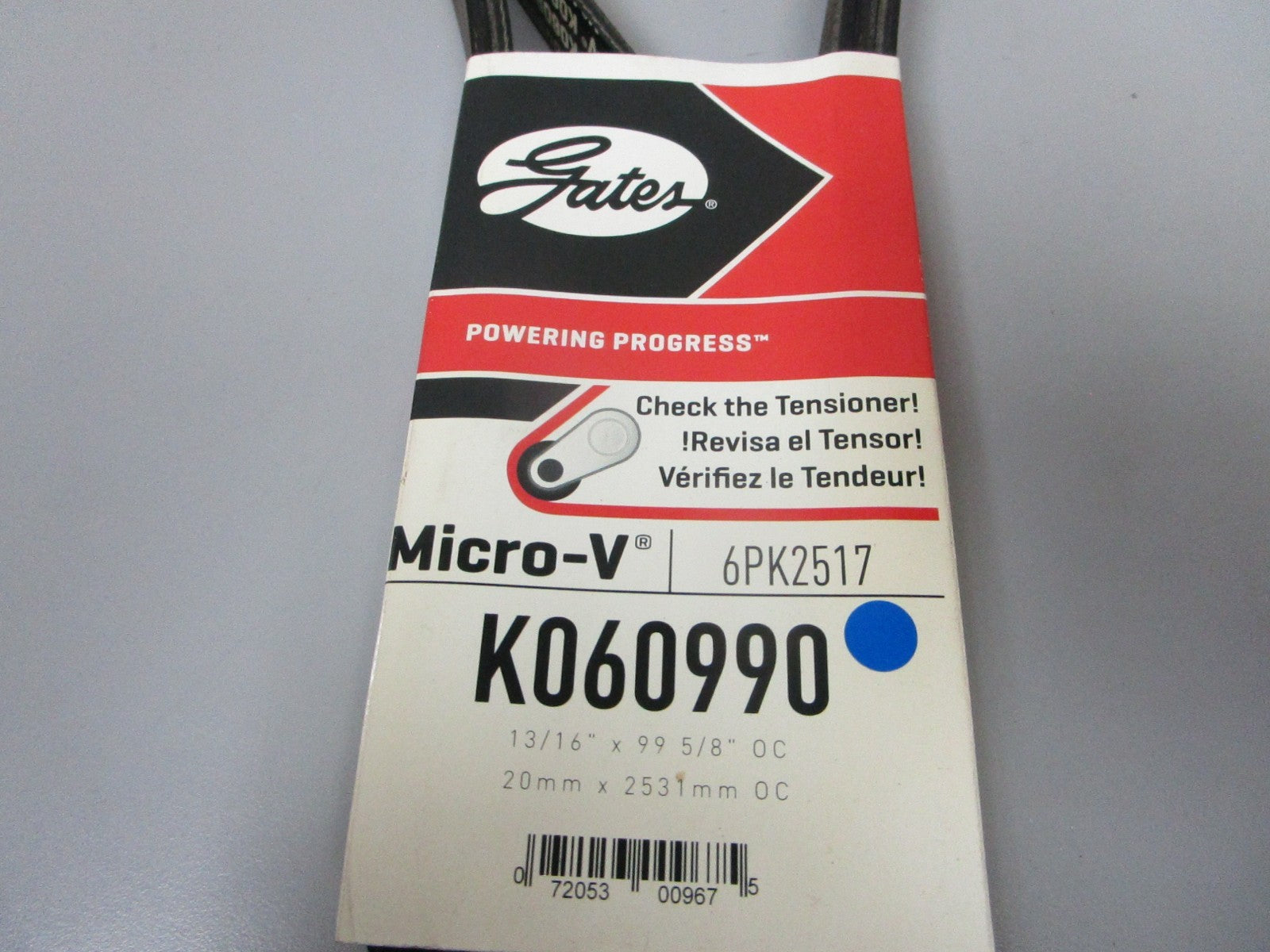 NEW K060990 Gates Micro-V 13/16" x 99 ⅝" Serpentine Belt 0720