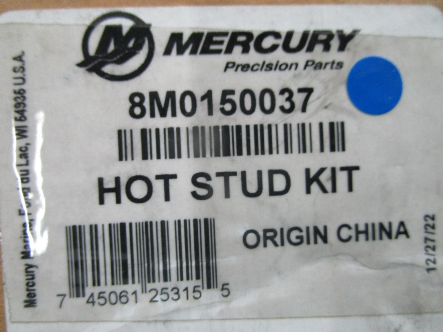 *NEW OEM* 0810 Mercury Quicksilver Hot Stud Kit 8M0150037