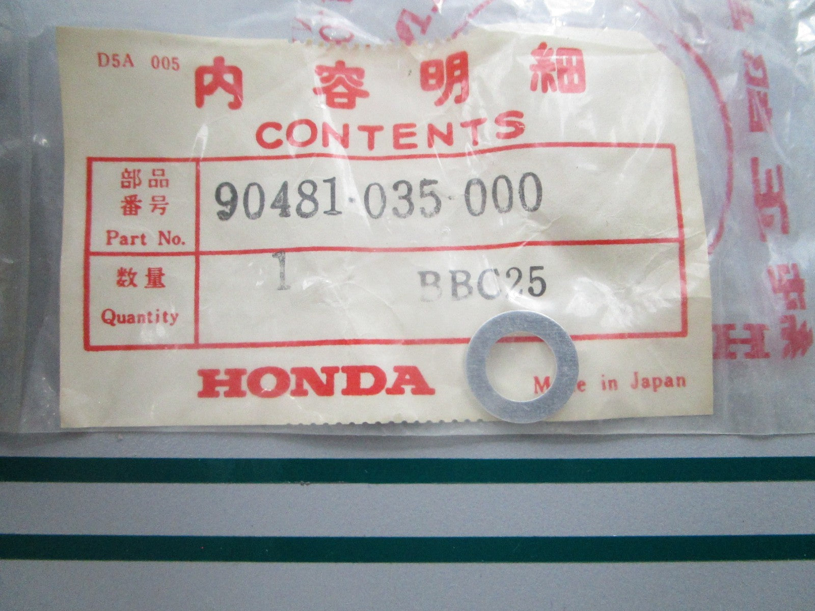 NEW OEM 90481-035-000 Honda 8mm Washer 0810