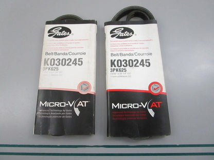 Gates K030245 Micro-V Serpentine Belt 3-Rib 25.25in (LOT OF 2) NEW 0810