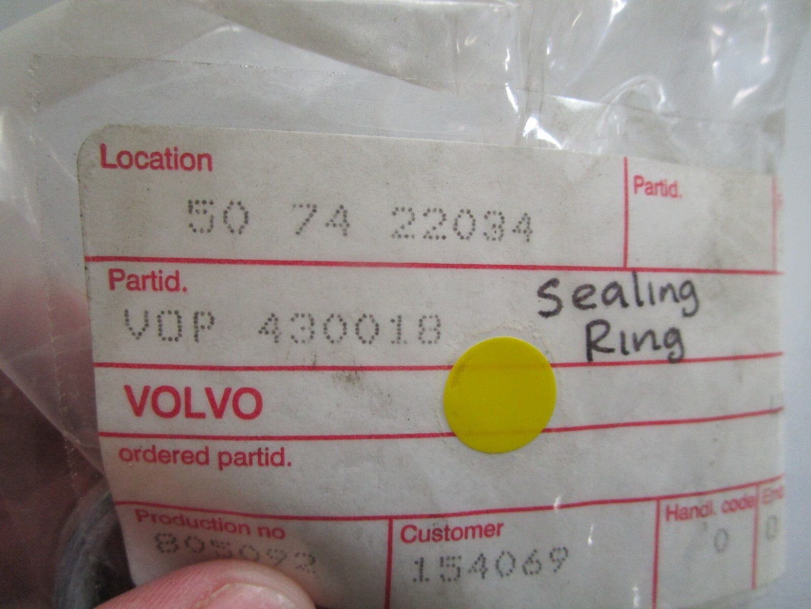 *NEW OEM* 0810 Volvo Penta Sealing Ring 430018