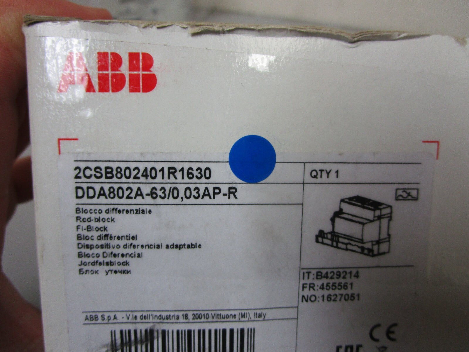 *NEW* 0720 ABB Block DDA802A-63/0.03AP-R