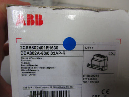 *NEW* 0720 ABB Block DDA802A-63/0.03AP-R