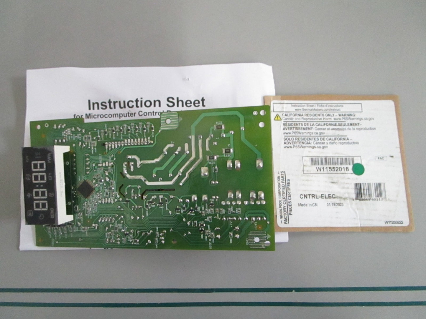 Whirlpool NEW OEM Microwave Electronic Control Board W11552018 NOS Genuine 0820