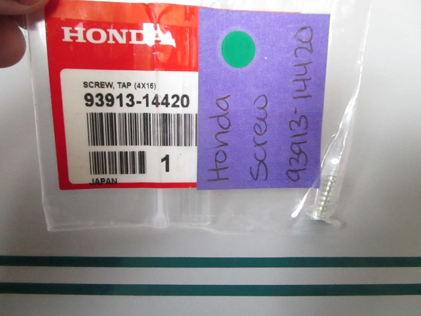 NEW OEM 93913-14420 Honda Screw 0810