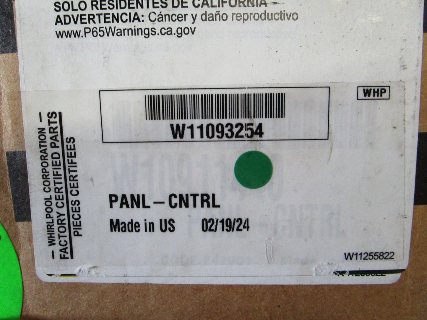 Whirlpool NEW OEM Oven Range Control Panel W11093254 KitchenAid NOS Part 0820