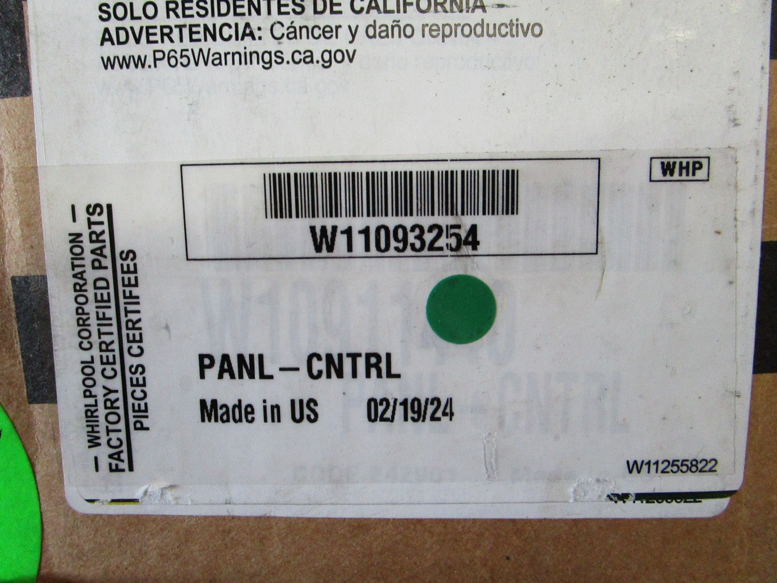 Whirlpool NEW OEM Oven Range Control Panel W11093254 KitchenAid NOS Part 0820