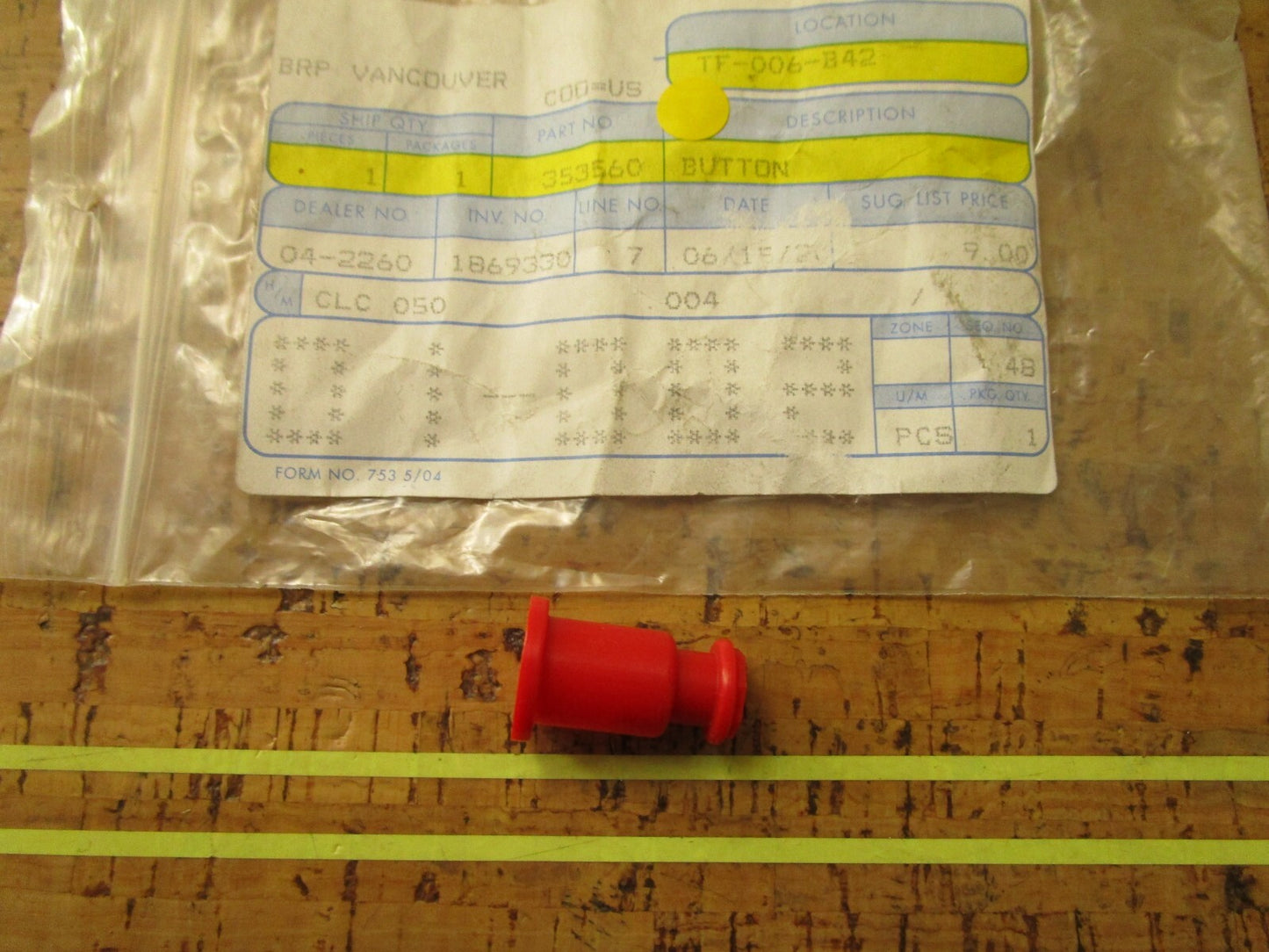 *NEW OEM* 0810 OMC Johnson Evinrude Button 353560 0353560