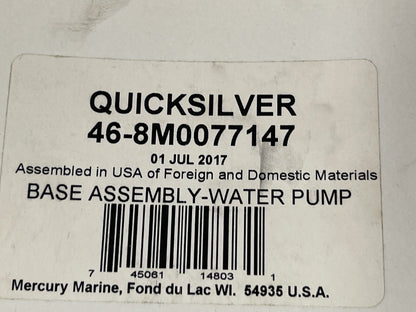 *NEW OEM* 0670 Mercury Quicksilver Water Pump Base Assembly 46-8M0077147