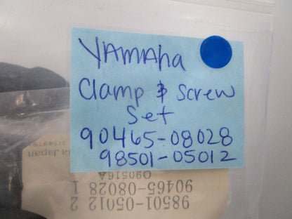 NEW OEM 90465-08028 98501-05012 Yamaha Clamp & Screw Set 0810