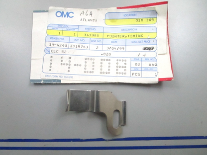 *NEW OEM* 0810 OMC Johnson Evinrude Timing Pointer 343985 0343985