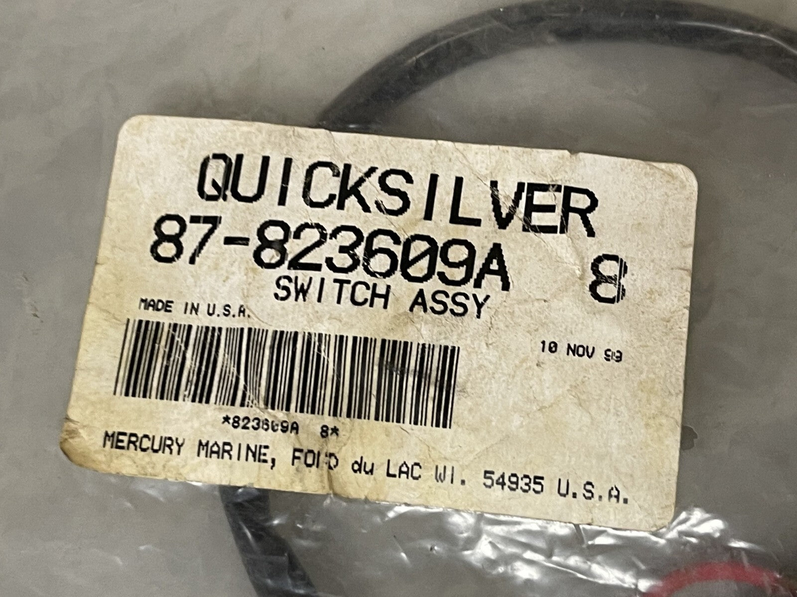 *NEW OEM* 0670 Mercury Quicksilver Stop Switch Assembly 87-823609A8 823609A8