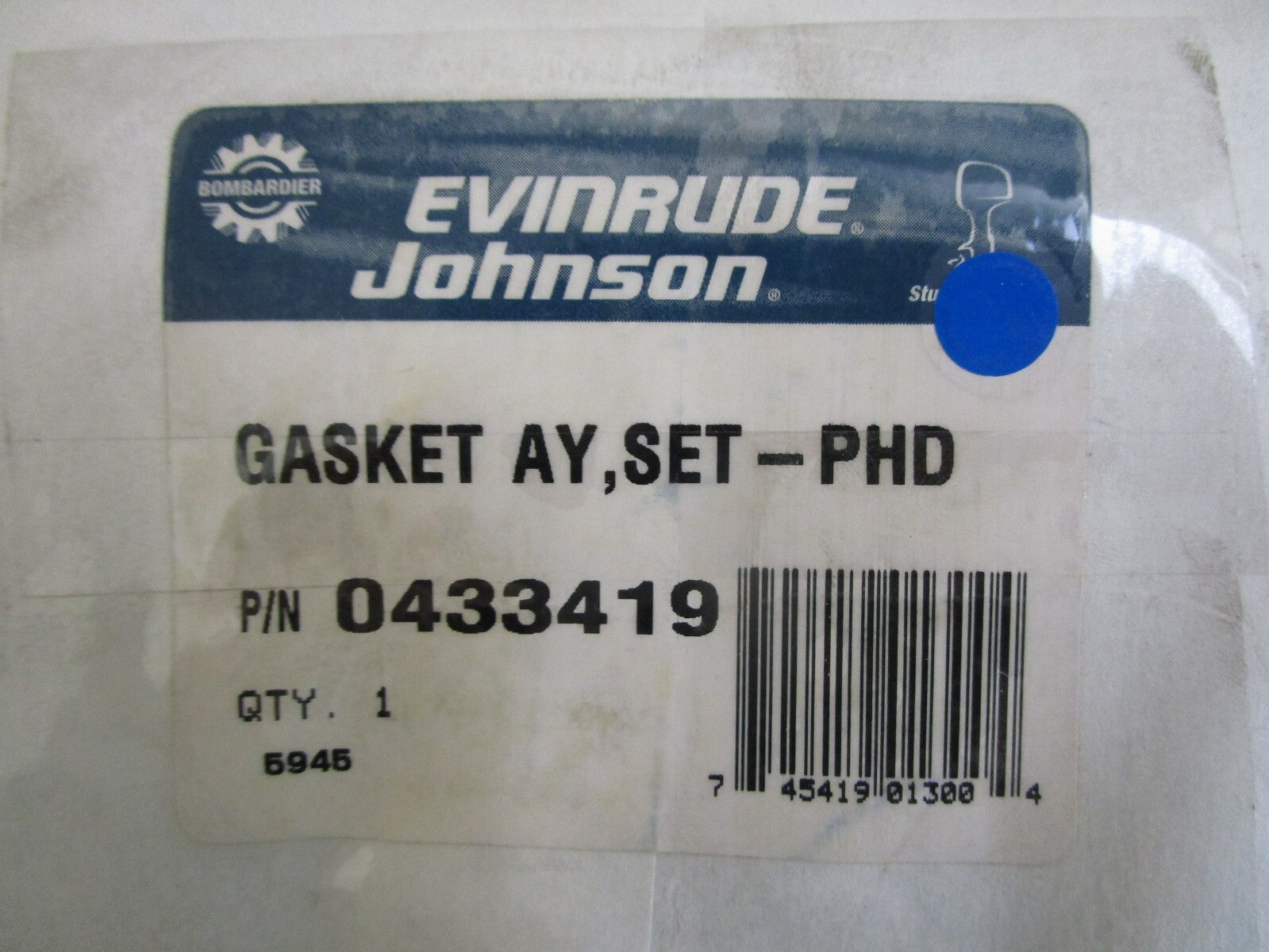 *NEW OEM* 0820 OMC Johnson Evinrude Powerhead Gasket Set 433419 0433419