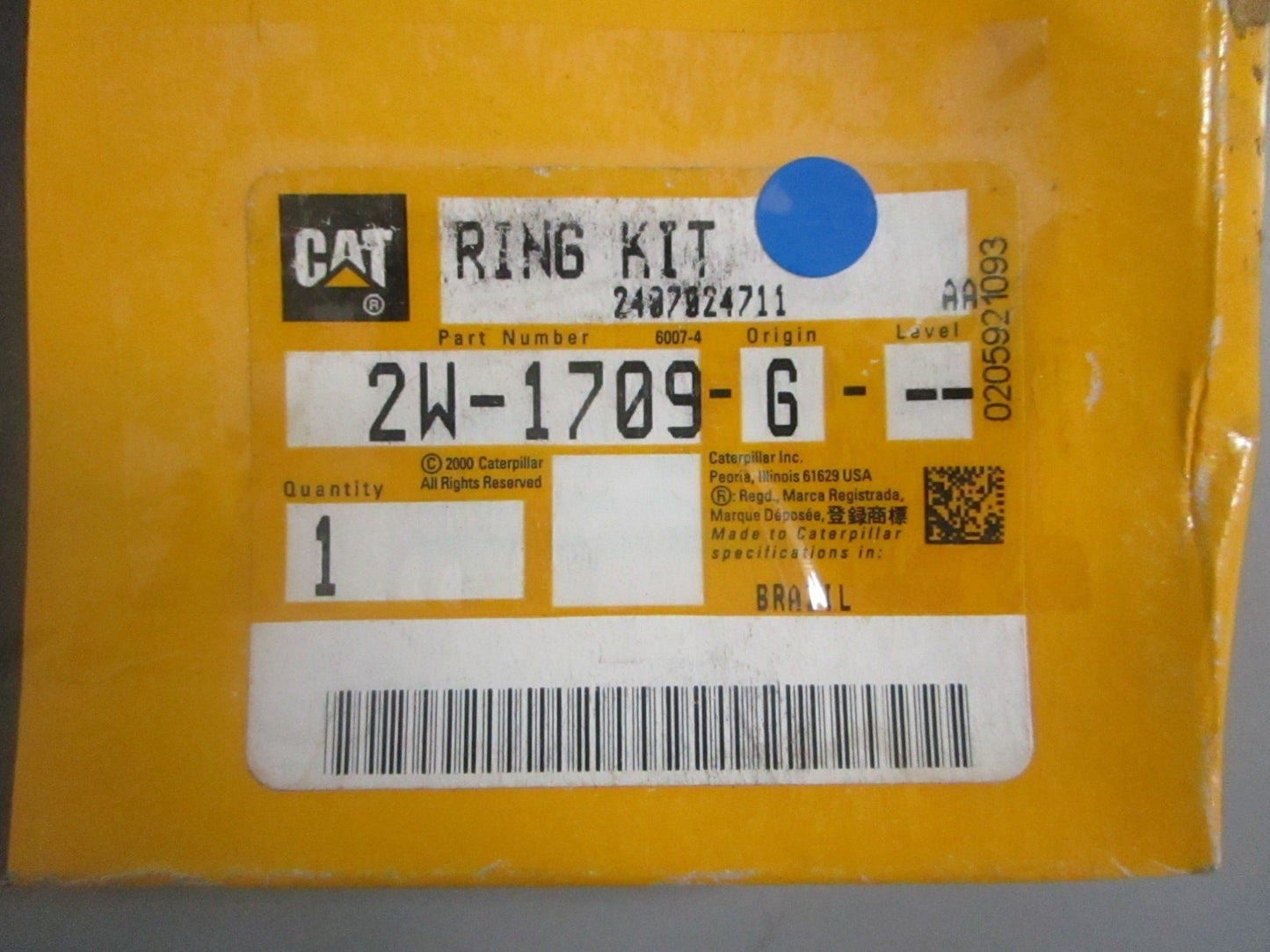 *NEW OEM* 0820 CAT Ring Kit 2W-1709