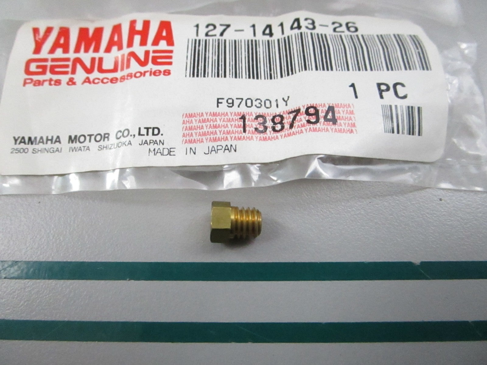 NEW OEM 127-14143-26-00 Yamaha #130 Main Jet 0810