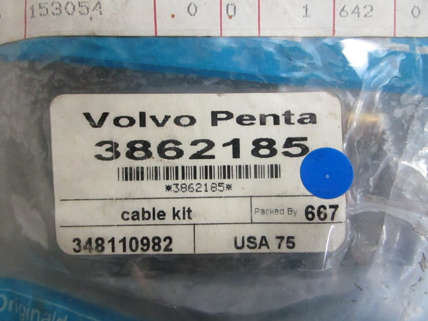 *NEW OEM* 0820 Volvo Penta Cable Kit 3862185