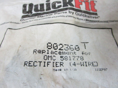 *NEW OEM* 0720 Mercury Quickfit 4 Wire Rectifier 802360 Replace: Evinrude 581778