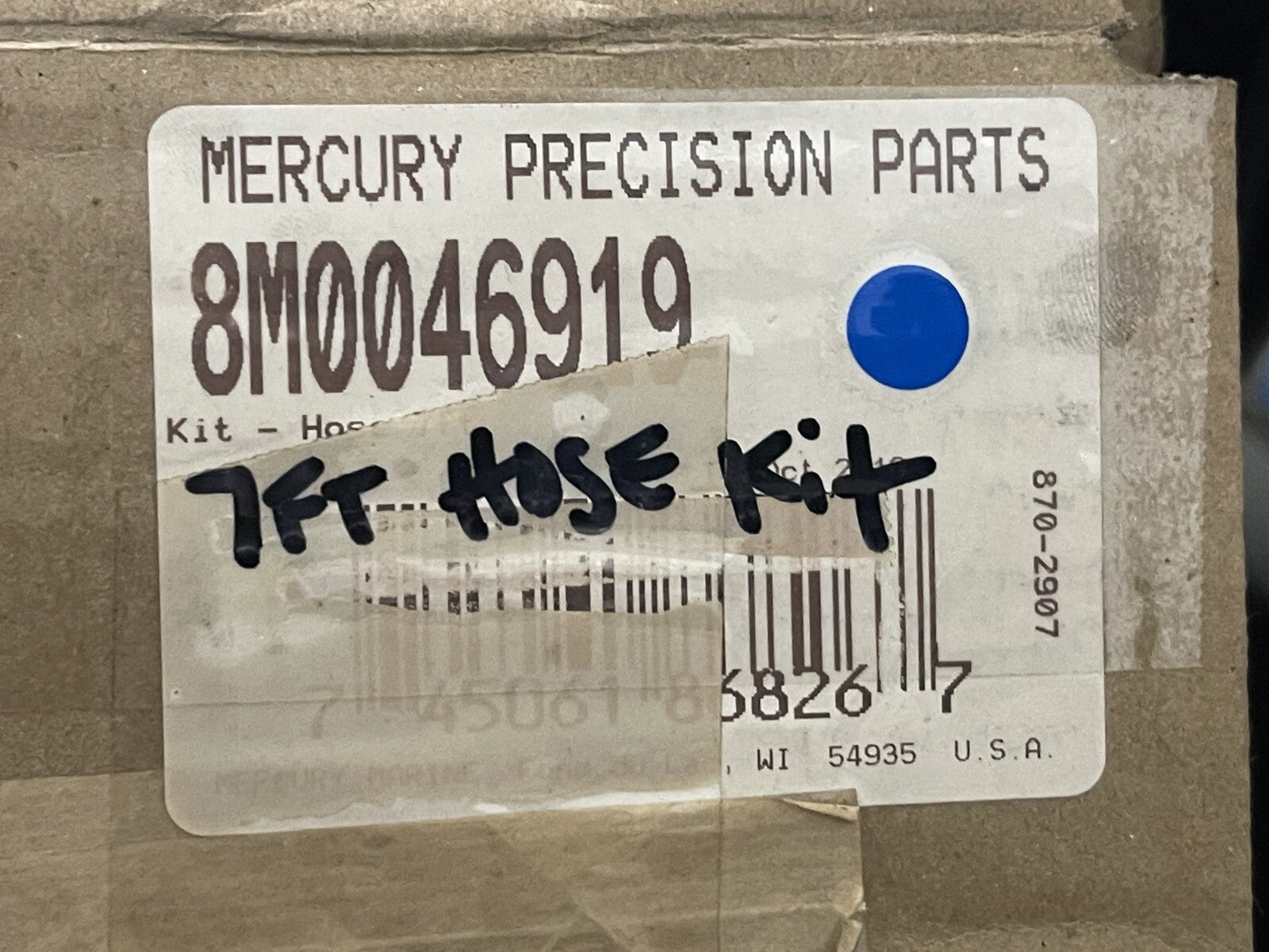 *NEW OEM* 0670 Mercury Power Steering 7ft Hose Kit 8M0046919