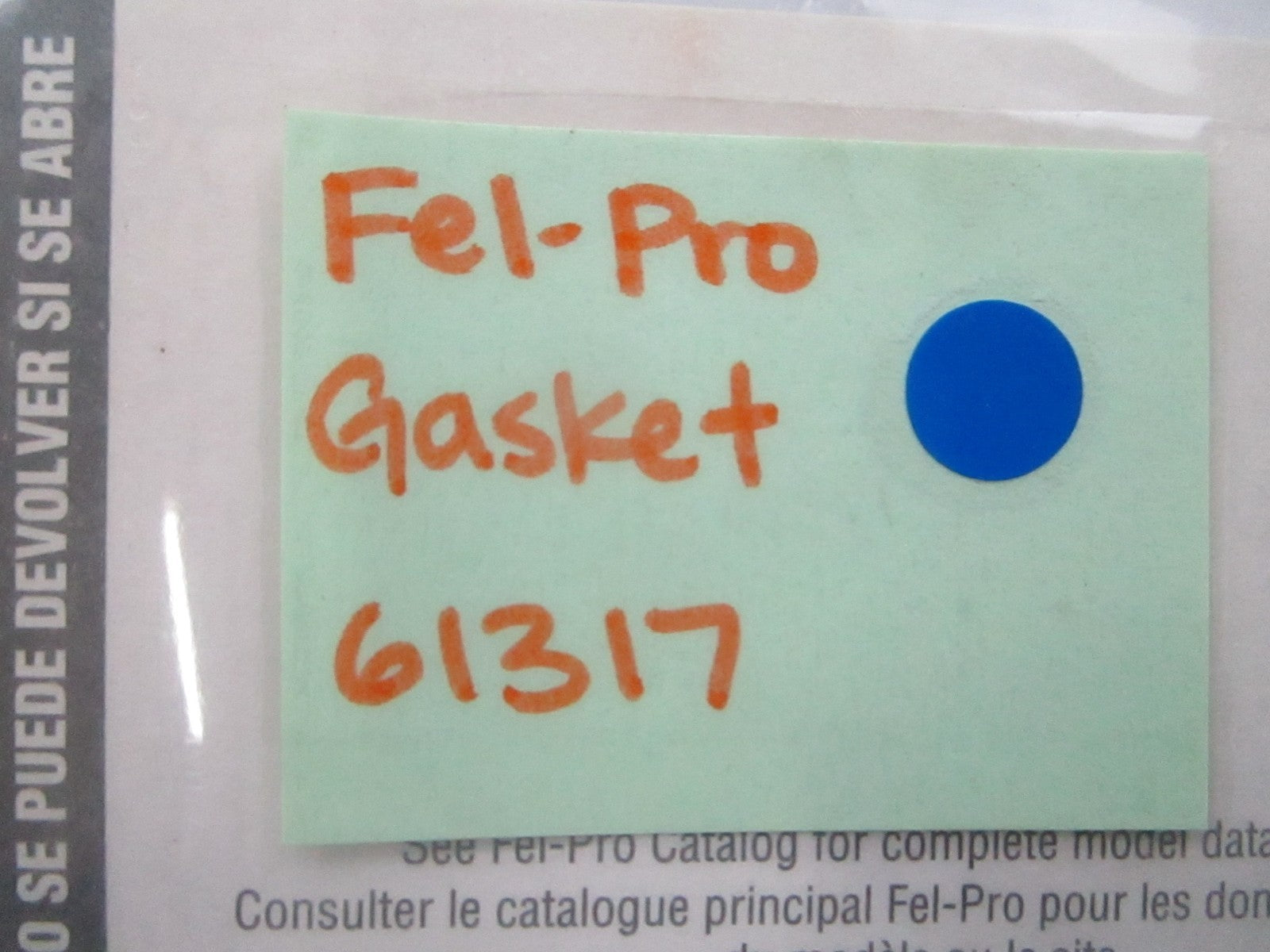*NEW* 0810 Fel-Pro Throttle Body Gasket 61317