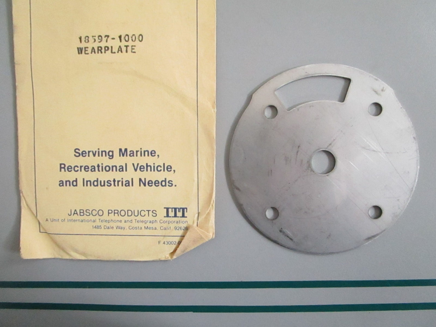 NEW OEM 18597-0000 Jabsco Wear Plate 0820