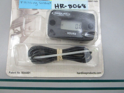 NEW HR-8068 Hardline Re-Settable Hour Meter *Missing Screws* 0810