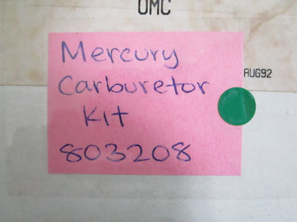 NEW 803208 Mercury QuickFit Carburetor Kit 0820