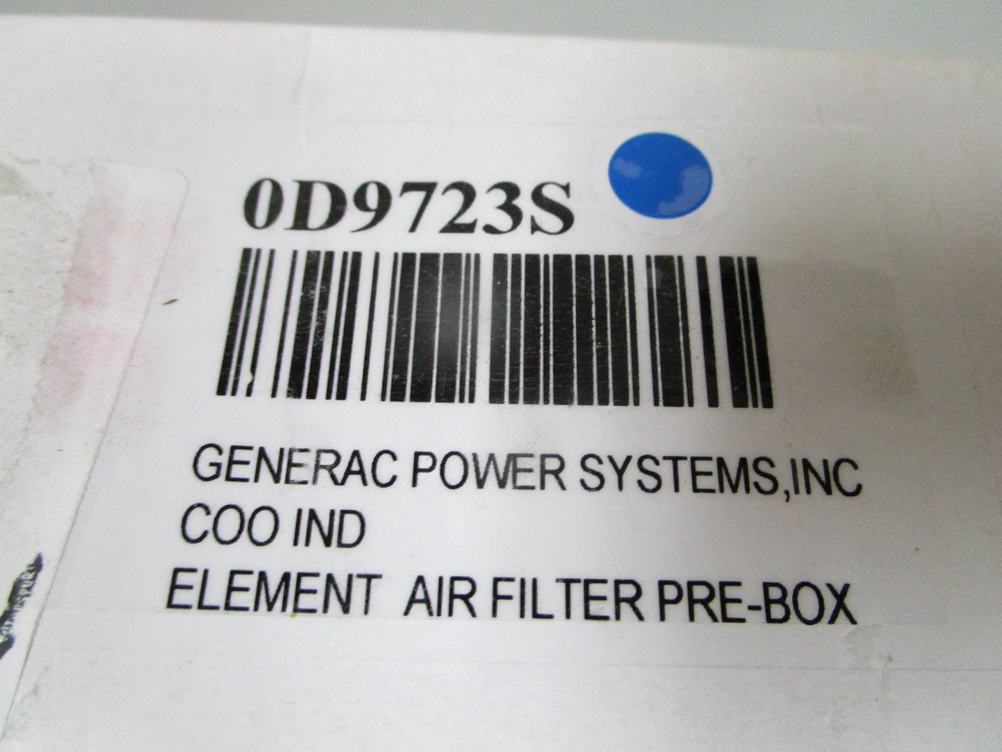 NEW OEM 0D9723S Generac Air Filter Element 0720