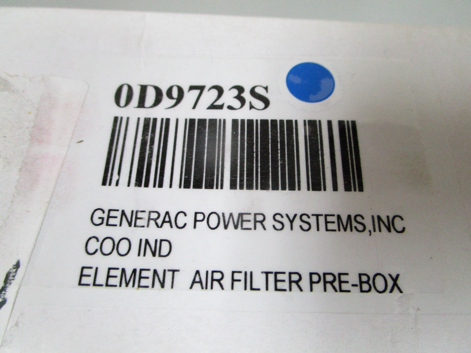 NEW OEM 0D9723S Generac Air Filter Element 0720