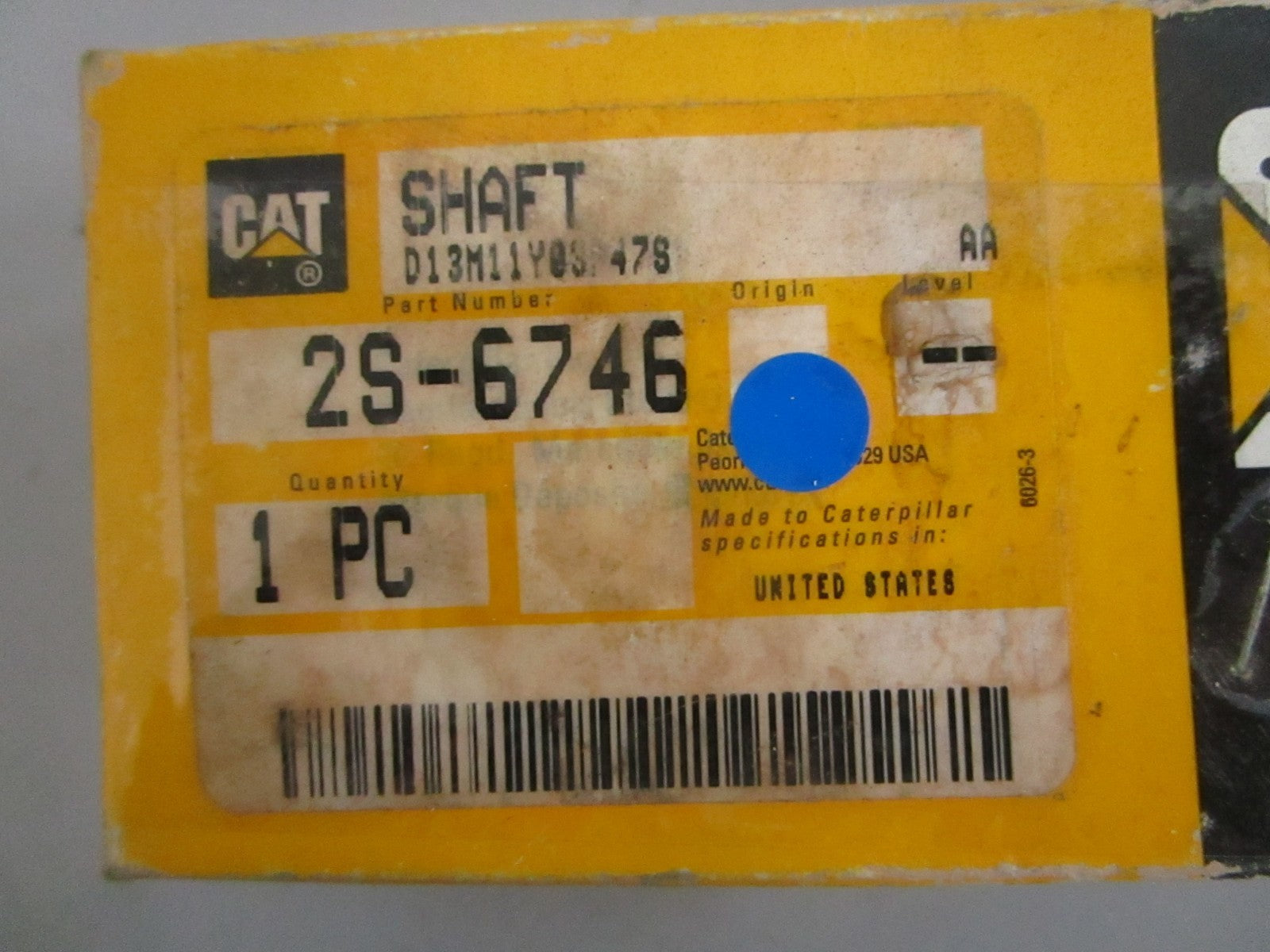 NEW OEM 2S-6746 CAT Shaft 0820