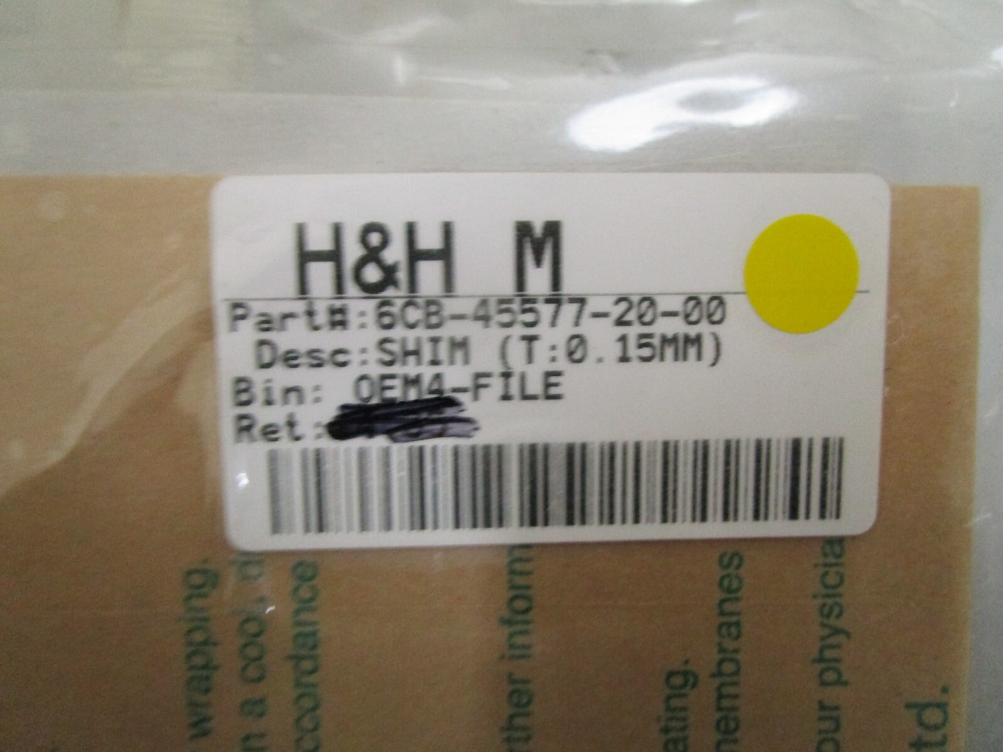 *NEW OEM* 0810 Yamaha (T:0.15MM) Shim 6CB-45577-20-00