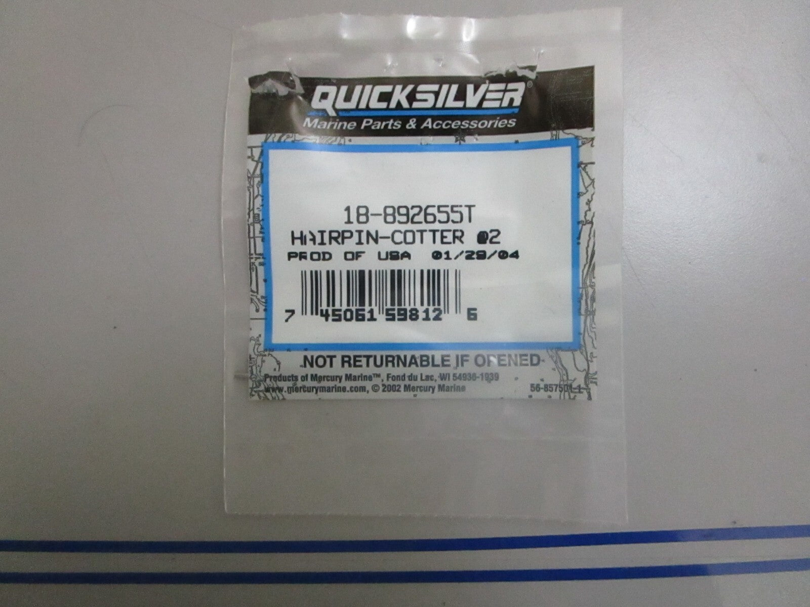 *NEW OEM* (LOT OF 2) 0810 Mercury Quicksilver Hair Pin 18-892655T