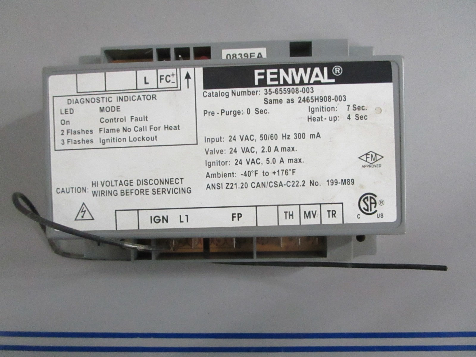 *NEW OEM* 0820 Fenwal Controls Ignition Control Circuit Board Module 35655908003