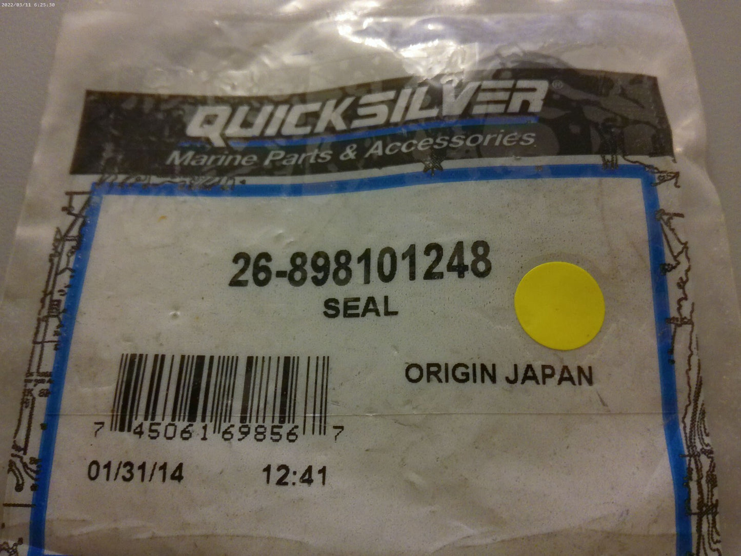 *NEW OEM* 0810 Mercury Quicksilver Seal 26-898101248