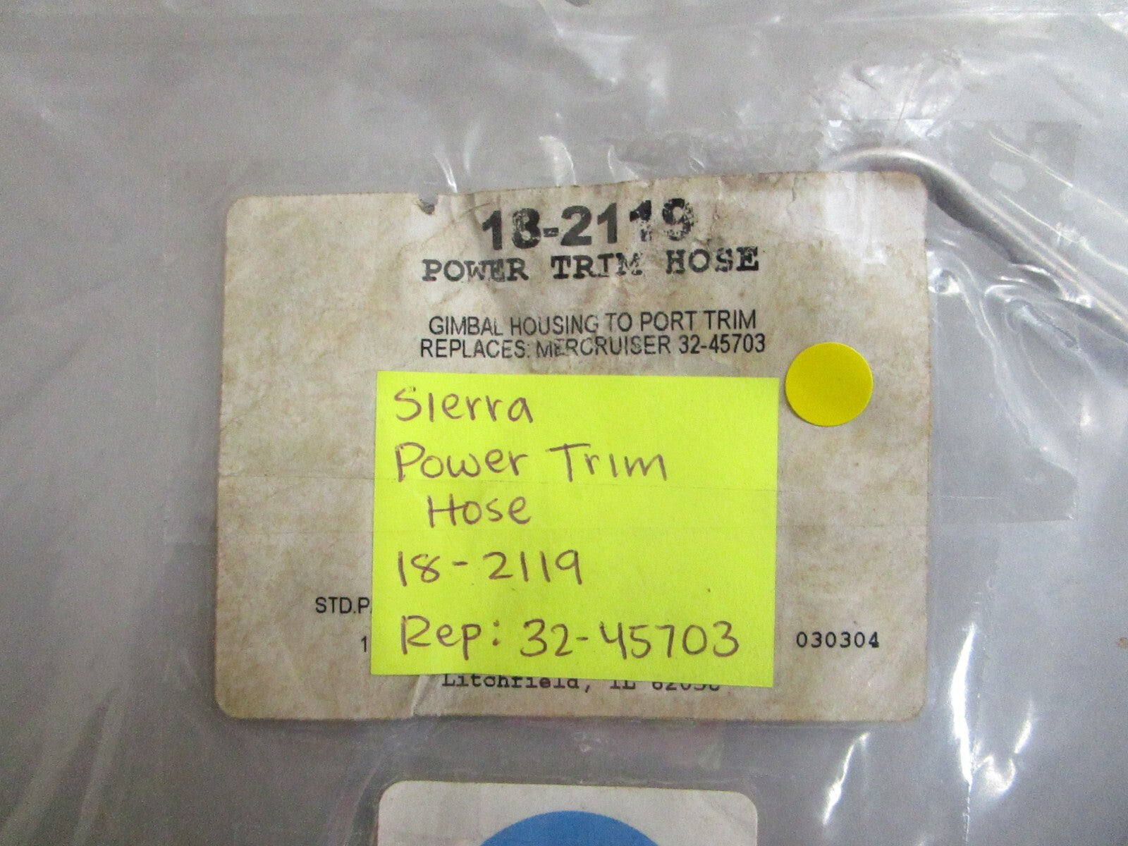 *NEW* 0810 Sierra Power Trim Hose 18-2119 Replaces: 32-45703