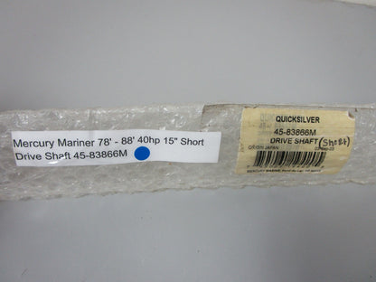 *NEW OEM* 0720 Mercury Mariner 78' - 88' 40hp 15" Short Drive Shaft 45-83866M