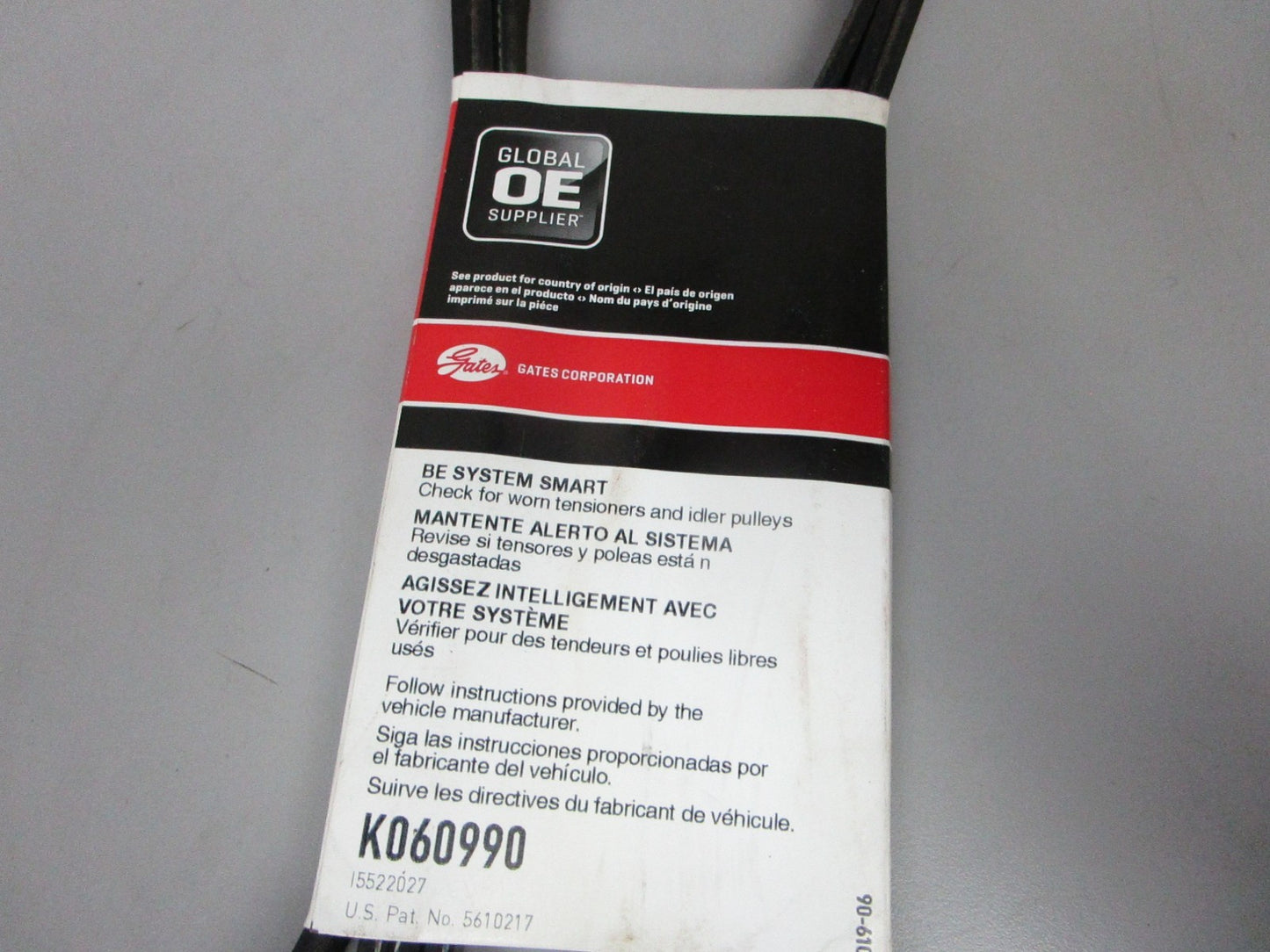 NEW K060990 Gates Micro-V Green Stripe 13/16" x 99 ⅝" Serpentine Belt 0720