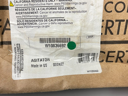 Whirlpool NEW OEM Top Load Washer Upper Agitator W10836692 Maytag Kenmore 0720