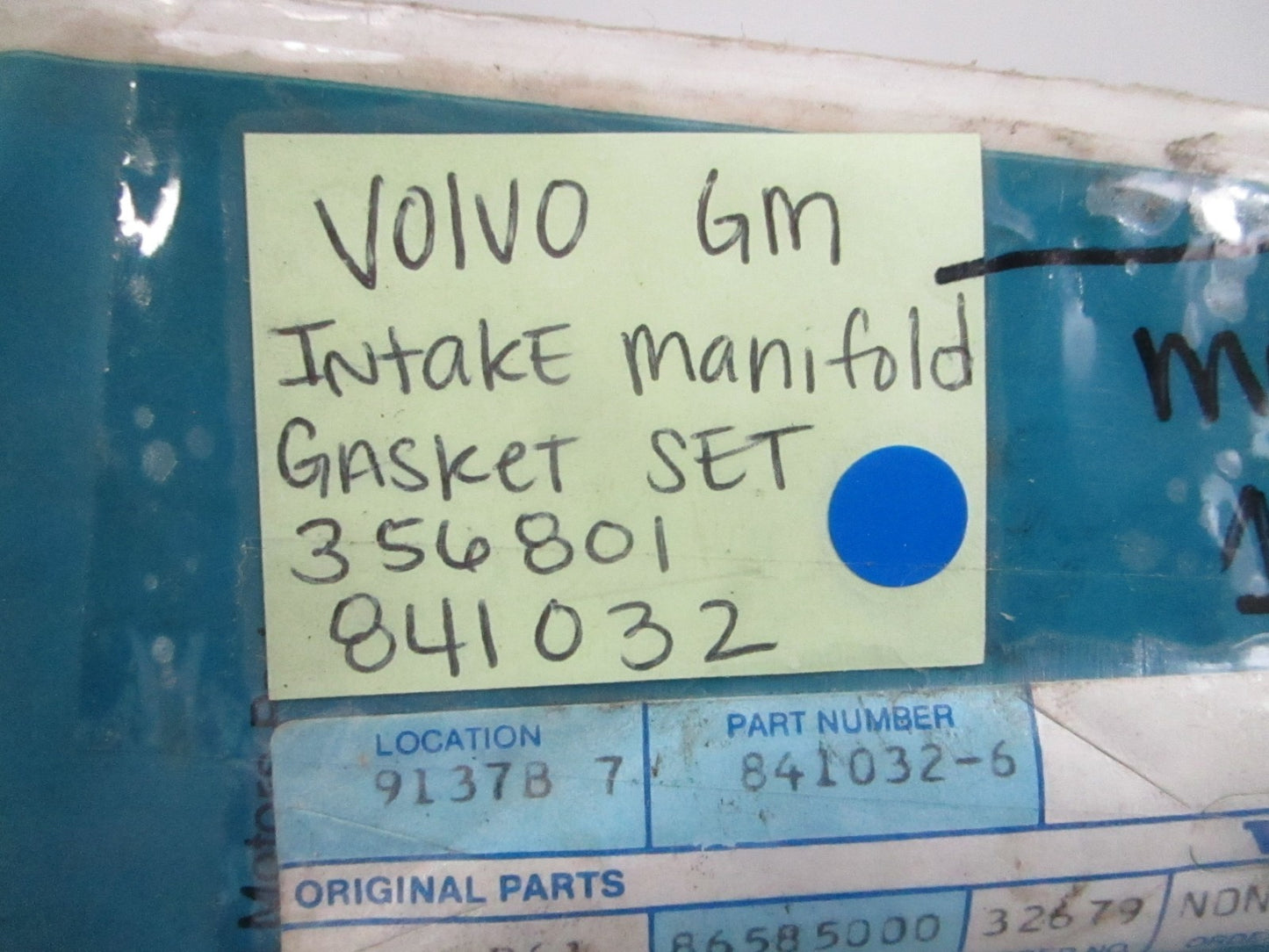 *NEW OEM* 0810 Volvo GM Intake Manifold Gasket Set 356801 841032