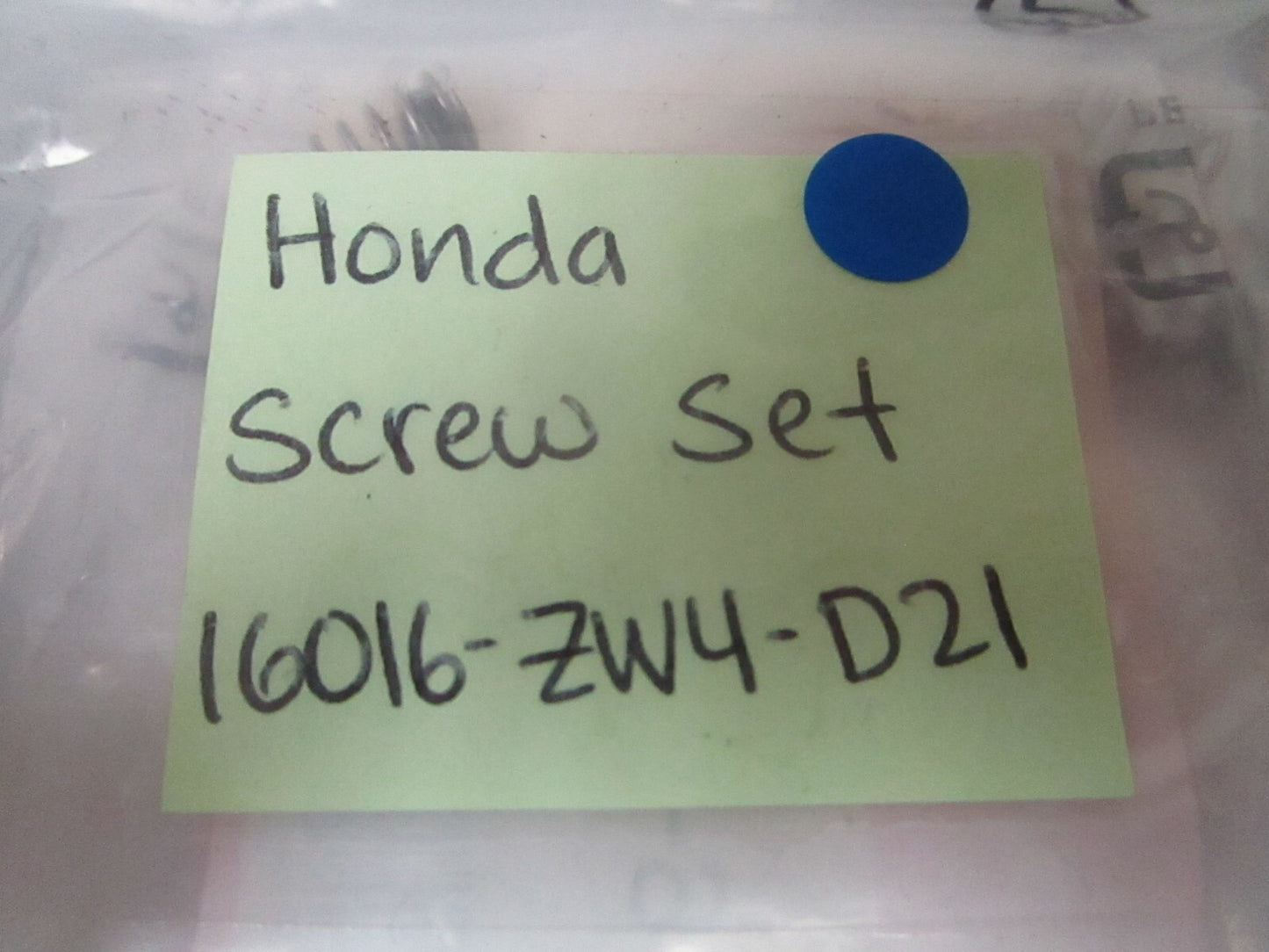 *NEW OEM* 0810 Honda Screw Set 16016-ZW4-D21
