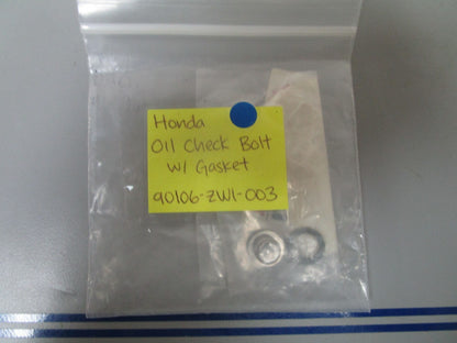 *NEW OEM* 0770 Honda Oil Check Bolt With Gasket 90106-ZW1-003