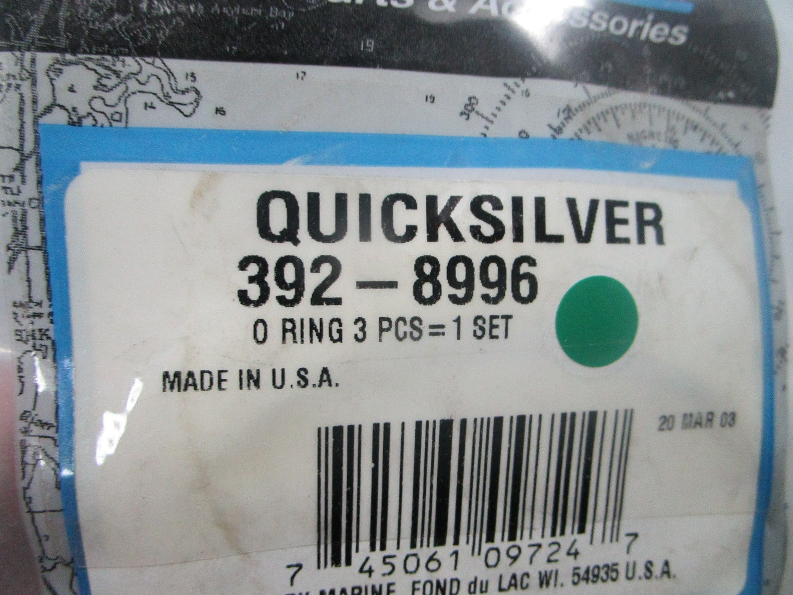 NEW OEM 392-8996 Mercury Quicksilver 3 Piece O-Ring Set 0810
