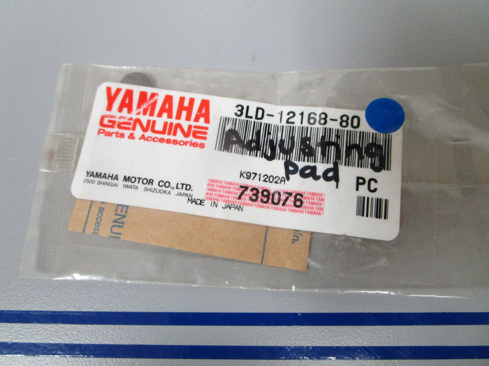 NEW OEM 3LD-12168-80 Yamaha Adjusting Pad 0720