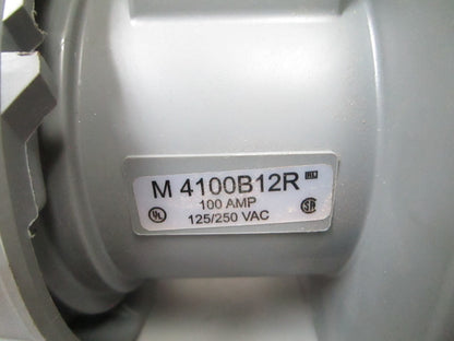 *NEW* 0720 Hubbell 125/250 VAC 100amp 4 Pin Inlet Receptacle M4100B12R