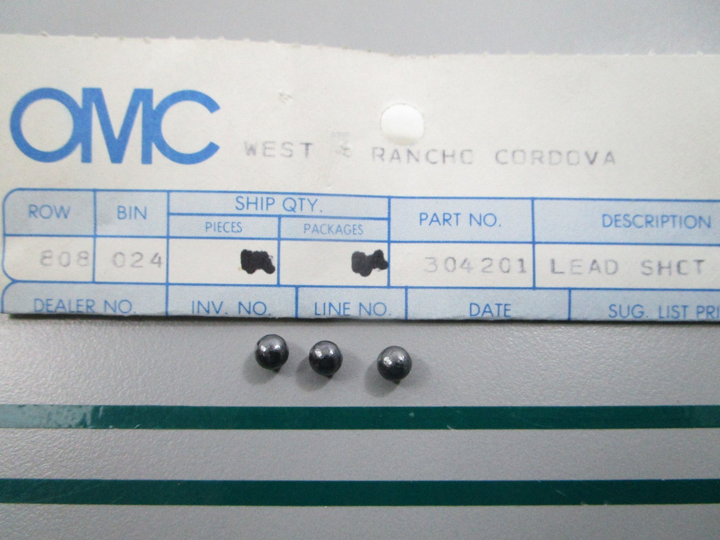 NEW OEM (LOT OF 3) 304201 0304201 OMC Johnson Evinrude Lead Shot 0810
